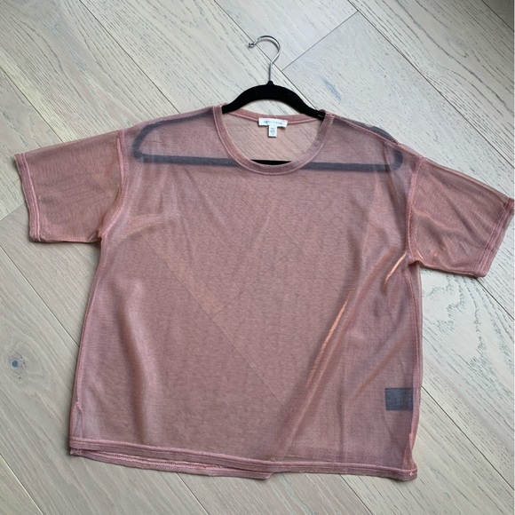 Sheer Metallic Blush T-shirt *watch vid - Picture 3 of 5